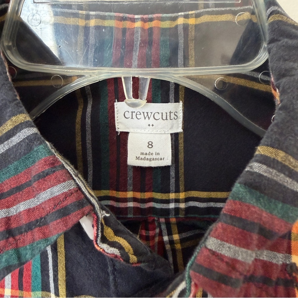 Crewcuts J.Crew Steward Plaid Button Down Shirt Boys 8 - Picture 4 of 9